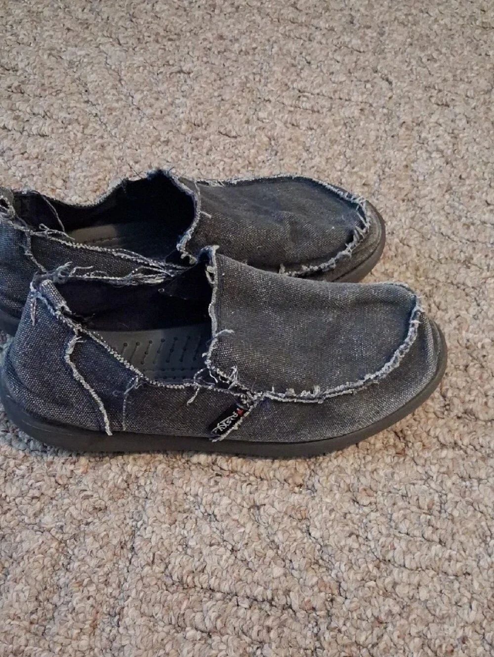 Sky Men's Gray Frayed Canvas Slip-On Loafers
